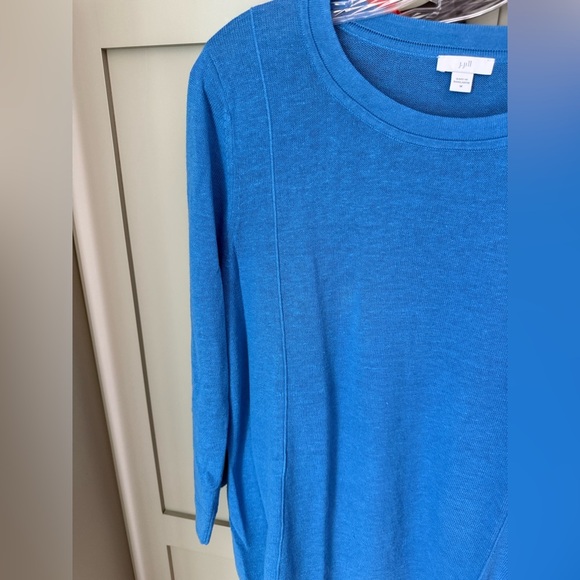 NWOT J.Jill Blue Crew Neck Linen-Cotton Blend Sweater SZ M - Picture 8 of 13